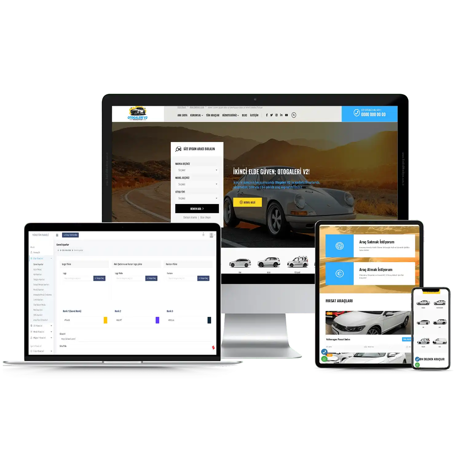 Oto Galeri Sitesi V2 Web Site Teması