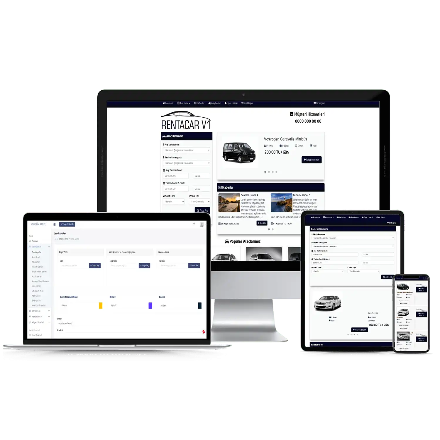 Rent A Car Sitesi V1 Web Site Teması