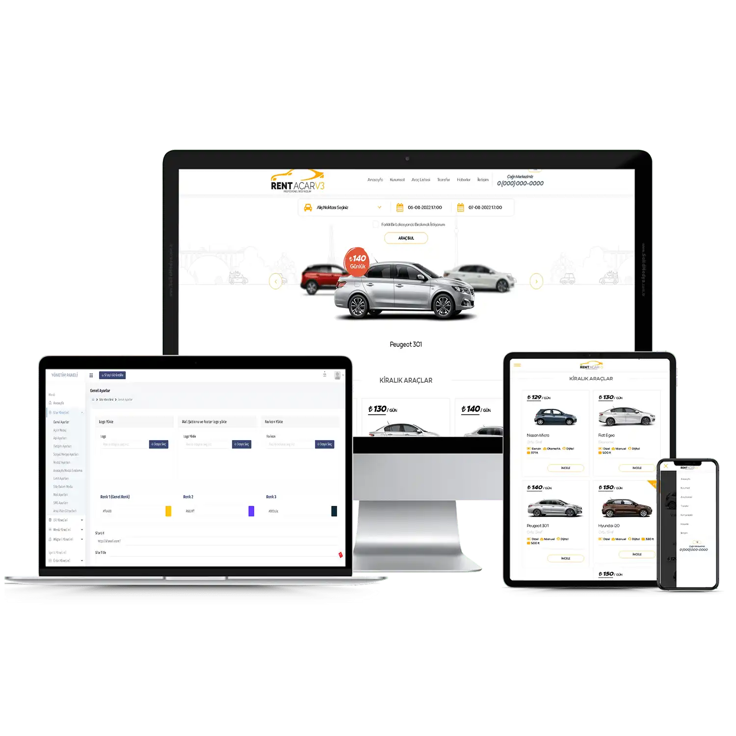 Rent A Car Sitesi V3 Web Site Teması